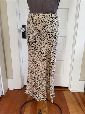 Topshop Silky Leopard Print Skirt 6